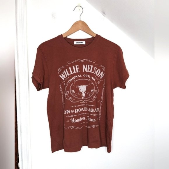 DAYDREAMER Brown Willie Nelson Original Outlaw On the Road Again Tour Tee NEW S - Picture 1 of 5